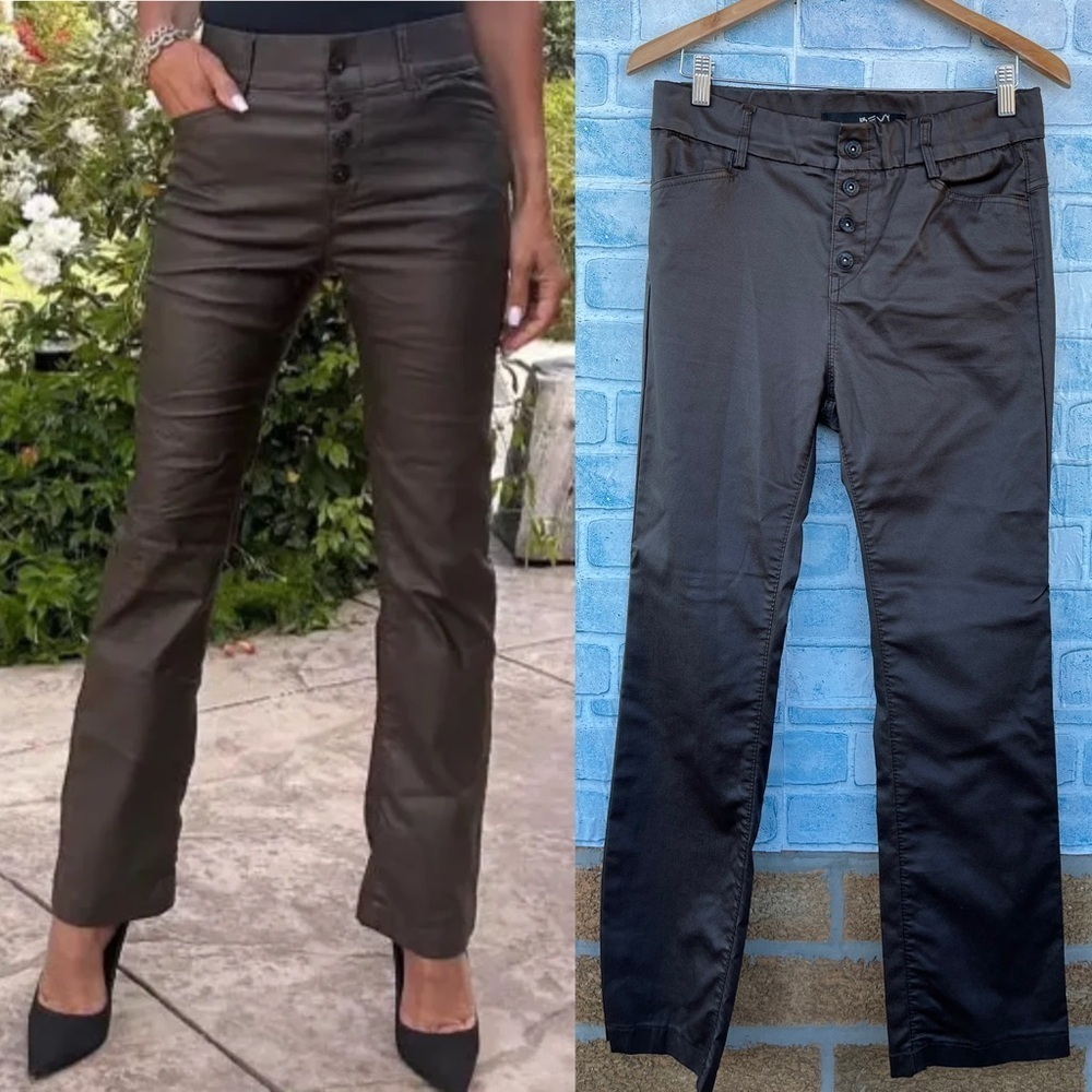 Bevy Flog exposed button fly vegan leather pants size 30 /10